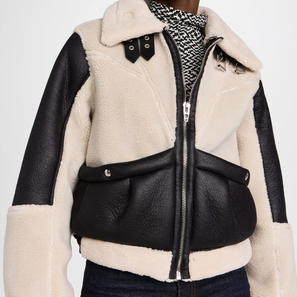 BLANKNYC Blaze Out Faux Sherpa Moto Jacket